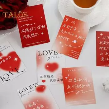 20 шт. поздравительных открыток ко Дню святого Валентина, бумажные любовные открытки, романтические сувениры, букеты, любовные послания, открытки на годовщины, любимым A