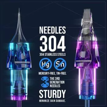 20 шт., прецизионный профессиональный острый картридж для татуировки, игла для тату-оборудования 3RL B