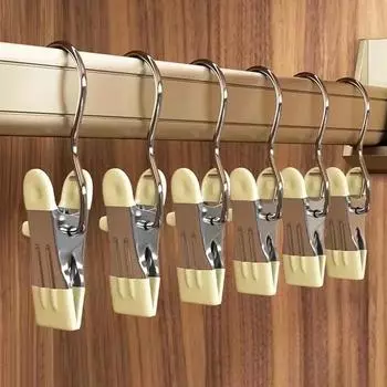 20 шт. прищепок из нержавеющей стали, зажимы для белья, прищепки для белья, крючки для одежды, вешалки для брюк, органайзер, вращающийся на 360°, портативный