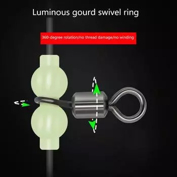 20 шт. прочных светящихся рыболовных вертлюжков, соединительных крючков для морской снасти, ночная рыбалка, пресноводная морская рыбалка S