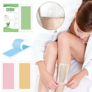 20 шт., профессиональные восковые полоски для удаления волос, двухсторонняя бумага с холодным воском для депиляции, для ног, тела, лица, полезная для женщин и мужчин, лето