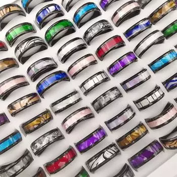 20 шт. простое смешанное кольцо из нержавеющей стали для вечеринок, ювелирное кольцо из сплава