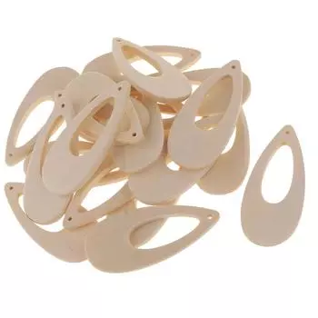 20 шт., простые деревянные подвески-капли для изготовления ювелирных изделий своими руками, серьги 62x27mm