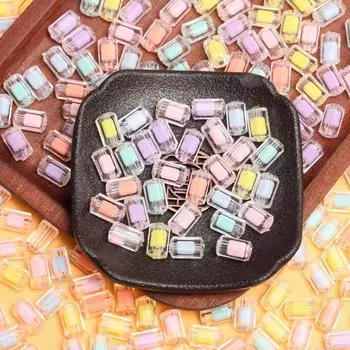 20 шт. прозрачные матовые акриловые бусины с сердечником из 8-угольного цилиндрического стержня, аксессуары для украшений своими руками Transparent шампанского