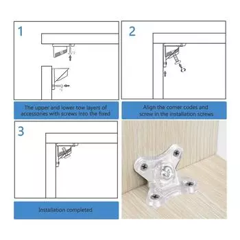 20 шт. прозрачных угловых скобок-бабочек, код съемных угловых скобок с отверткой и винтами, прочные