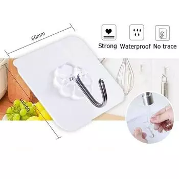 20 шт. прозрачный непробиваемый крючок без отметин прочный клейкий крючок для ванной комнаты гостиной настенный самоклеящийся крючок для двери