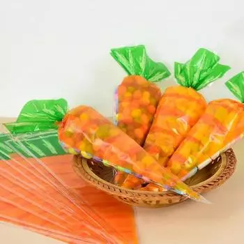 20 шт. прозрачный пакет для печенья из моркови, треугольники, пасхальный подарочный пакет на день рождения 20 Pcs