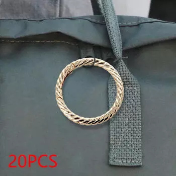 20 шт. пряжки для кожаных сумок пружинные кольца модные легкие аксессуары своими руками катушки карабин Gold