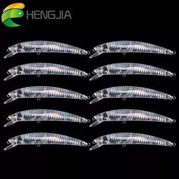 20 шт., пустая жесткая приманка HENGJIA Minnow 12 см, 12 г, неокрашенная лазерная рыболовная приманка для рыбалки, воблеры