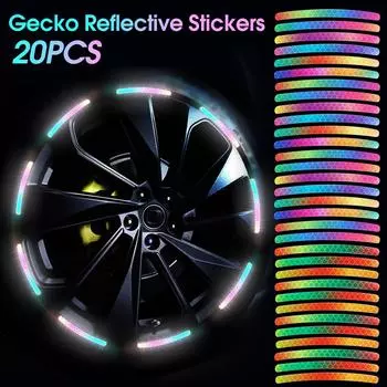 20 шт. радужные светоотражающие наклейки на колеса автомобиля