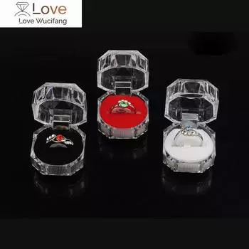 20 шт. распродажа ювелирная упаковка коробка кольца серьги футляры акриловая прозрачная свадебная упаковка женская шкатулка для ювелирных изделий дешевая оптовая продажа красный