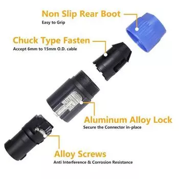 20 шт. разъемов для акустических проводов 4-полюсный аудиокабель-адаптер для акустических кабелей Twist