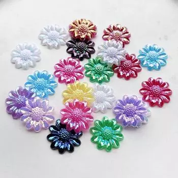 20 шт., разноцветные 20 мм, хризантемы, украшения, плоские задние аксессуары для волос своими руками, украшения для мобильного телефона, цветы белый