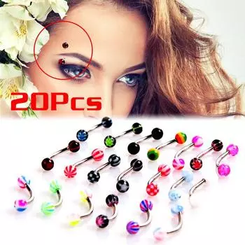 20 шт., разноцветные штанги, Curvado cejas anillos Bares, крутой пирсинг для козелка разноцветный
