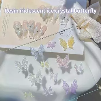20 шт. разноцветных крыльев бабочки для украшения ногтей, стереоскопические аксессуары для маникюрного салона своими руками для любителей ногтей L
