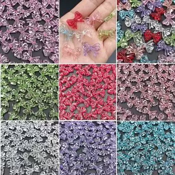 20 шт. разноцветных прозрачных акриловых бусин-бантов, изящные ювелирные изделия, самодельные украшения ручной работы, ожерелья, браслеты, серьги, аксессуары, материал, бусины синий