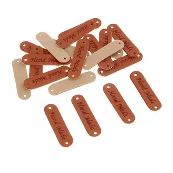 20 шт ретро синтетическая искусственная кожа бирка DIY ручной работы пришить этикетки патчи коричневый 45x12x1mm коричневый