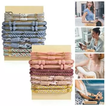 20 шт., резинки для волос, милые браслеты в винтажном стиле, густые вьющиеся волосы, без повреждений, веревки для волос для женщин, аксессуары B