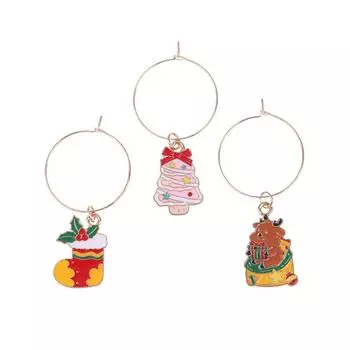 20 шт. Рождественские маркеры для винных бокалов, винные подвески, праздничные маркеры для напитков, подвески для винных бокалов