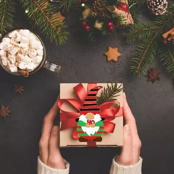 20 шт. Рождественские подвески Незаконченная картина Цветная заливка DIY Деревянные подвески в виде гнома Поделки Подвесные новогодние украшения для рождественской елки