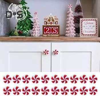 20 шт., ручка для двери шкафа в виде тыквы на Хэллоуин, рождественская мятная конфета, ящик для шкафа, комода, ручка для двери шкафа, праздничное украшение оранжевый