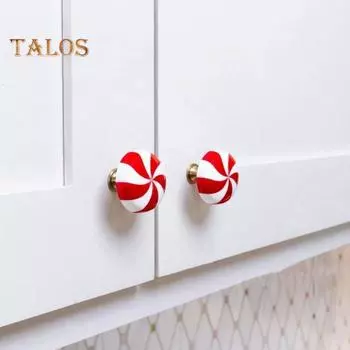 20 шт., ручка для двери шкафа в виде тыквы на Хэллоуин, рождественская мятная конфета, ящик для шкафа, комода, ручка для двери шкафа, праздничное украшение красный