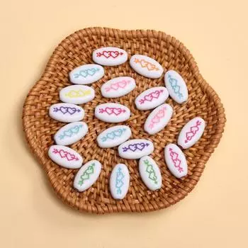 20 шт. Ручная работа Изготовление ювелирных изделий Брелок Эллипс Аксессуары для бисероплетения Акриловые россыпные бусины 17,5*9,5 мм Модное ожерелье «Одна стрела пронзает сердце» бусины