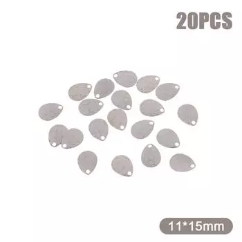 20 шт. Рыболовные лепестки-вертушки Металлические ложки в форме капель воды для снастей для рукоделия Приманка Инструмент Приманка Сделай сам Аксессуары для жестких приманок серебряный