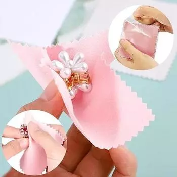 20 шт. салфетки для чистки ювелирных изделий 3 x 3 маленькая салфетка для полировки серебра золота платины монет кольца браслета жемчуга очков часов розовый