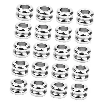 20 шт. серебряные круглые бусины-разделители из нержавеющей стали для самостоятельного изготовления ювелирных изделий 5x7,5 мм as described