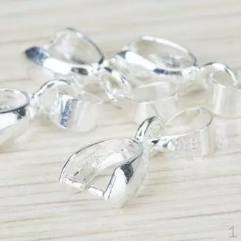 20 шт., серебряные пластины, подвески, зажимные скобы, 12–13 мм