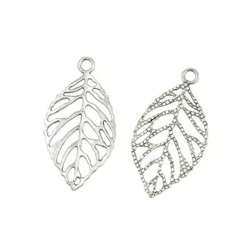 20 шт. серебряные полые подвески в виде листьев розы с венами, подвески, соединитель, изготовление своими руками 48 x 26mm серебряный