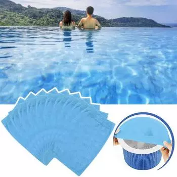 20 шт. сетчатые носки для фильтра для бассейна, высокоэластичные сменные сетчатые фильтры для бассейна, многоразовые носки для сбора мусора, скиммеры для надземных и подземных бассейнов синий
