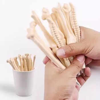 20 шт. шариковых ручек в форме кости, черные чернильные ручки, ручки для пальцев, ручка для медсестры, доктора, канцелярские принадлежности, подарок для студента Mix Styles чёрный