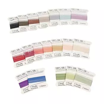 20 шт. шелковый шнур с бусинами, разноцветный шелковый шнур с игольчатым концом для ювелирных изделий, принадлежности для бисероплетения, плетеная нить 0,6 мм/0,7 мм 7