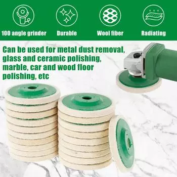 20 шт. шерстяной полировальный круг 4/5 дюймов полировальный круг для угловой шлифовальной машины шерстяной войлочный полировальный круг диск для ухода за автомобилем полировка мрамора