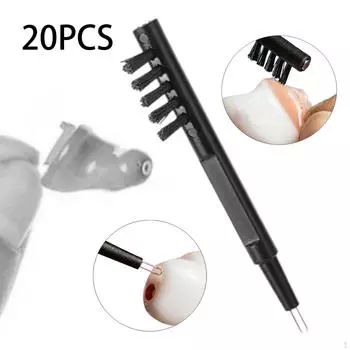 20 шт. Щетки для чистки слуховых аппаратов, удаление ушной серы, гарнитура, наушники, практичные Seven Hole Brush