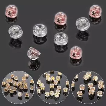 20 шт., силиконовые резиновые затычки для ушей, медное кольцо, беруши-гамбургеры для изготовления ювелирных изделий, аксессуары для сережек «сделай сам»