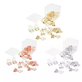 20 шт. скрепок для бумаги с сильной силой зажима, железный дизайн с маленькой уточкой, широкое применение, небольшой переплет Rose Gold