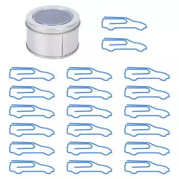 20 шт. скрепок для бумаги, синие автомобильные скрепки, мини-закладки для развлечений, для офиса, школы, организации документов