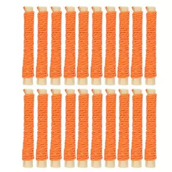 20 шт. сладких бамбуковых палочек для домашних животных, скрежещущих зубами, облегчающих скуку, плетеных маленьких молярных палочек для животных оранжевый
