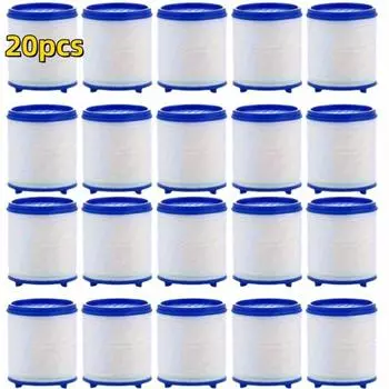 20 шт. сменных картриджей для фильтров для воды для систем фильтрации кранов для душа, универсальные элементы очистителя для кранов для раковины 20pcs