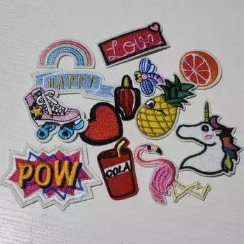 20 шт. смешанных термонашивок для одежды, ковбойская вышивка, нашивка для джинсов, нашивка для девочек, нашивка для украшения, значки, аппликация