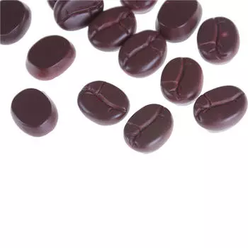 20 шт., смоляные кофейные зерна, имитация кофейных зерен, кукольный домик, миниатюры, пищевой декор