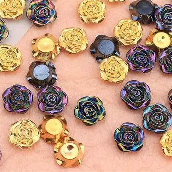 20 шт. смоляных симпатичных хрустальных золотых розовых художественных аппликаций для ногтей с плоской задней поверхностью из стразов, сделай сам, свадебный скрапбукинг, декор, поделки SF559 One Size чёрный