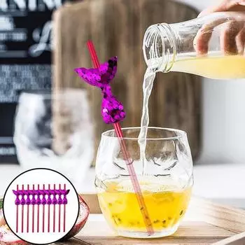 20 шт., соломинки для вечерние, бумажные, экологически чистые, безопасные соломинки для тематических вечеринок с русалкой, аксессуары 20PCS фиолетовый