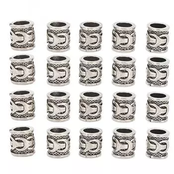 20 шт. сплава борода бусины ретро волосы трубчатые бусины ювелирные изделия DIY кулон для браслета ожерелье изготовление