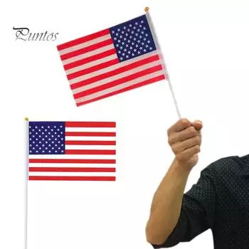 20 шт., США, США, мини-флаги, устойчивые к выцветанию, ручные маленькие миниатюрные американские флаги, аксессуары для вечеринок 14cm
