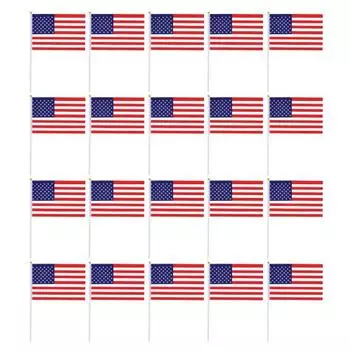 20 шт. США США мини выцветают маленькие устойчивые ручные флаги миниатюрные американские США