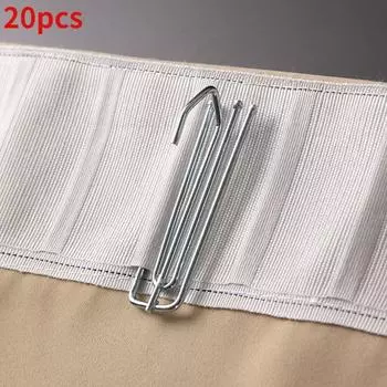 20 шт. стальные крючки для подвешивания штор, кольцо, белые крючки для окон, домашний декор, аксессуары для штор, высокое качество 20 pcs серебряный